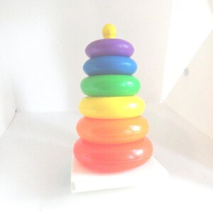 Vintage Fisher-price Rock-a-stack Colorful Toy 627 Plastic Made in East ...