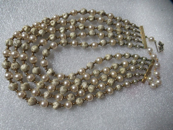 Vintage Women's Faux Pearl & Sugar Bead Necklace … - image 8