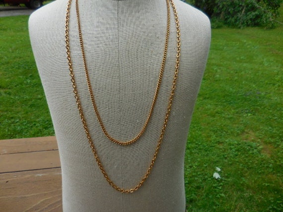 Vintage Women's Vendome Double Chain Necklace Lon… - image 1