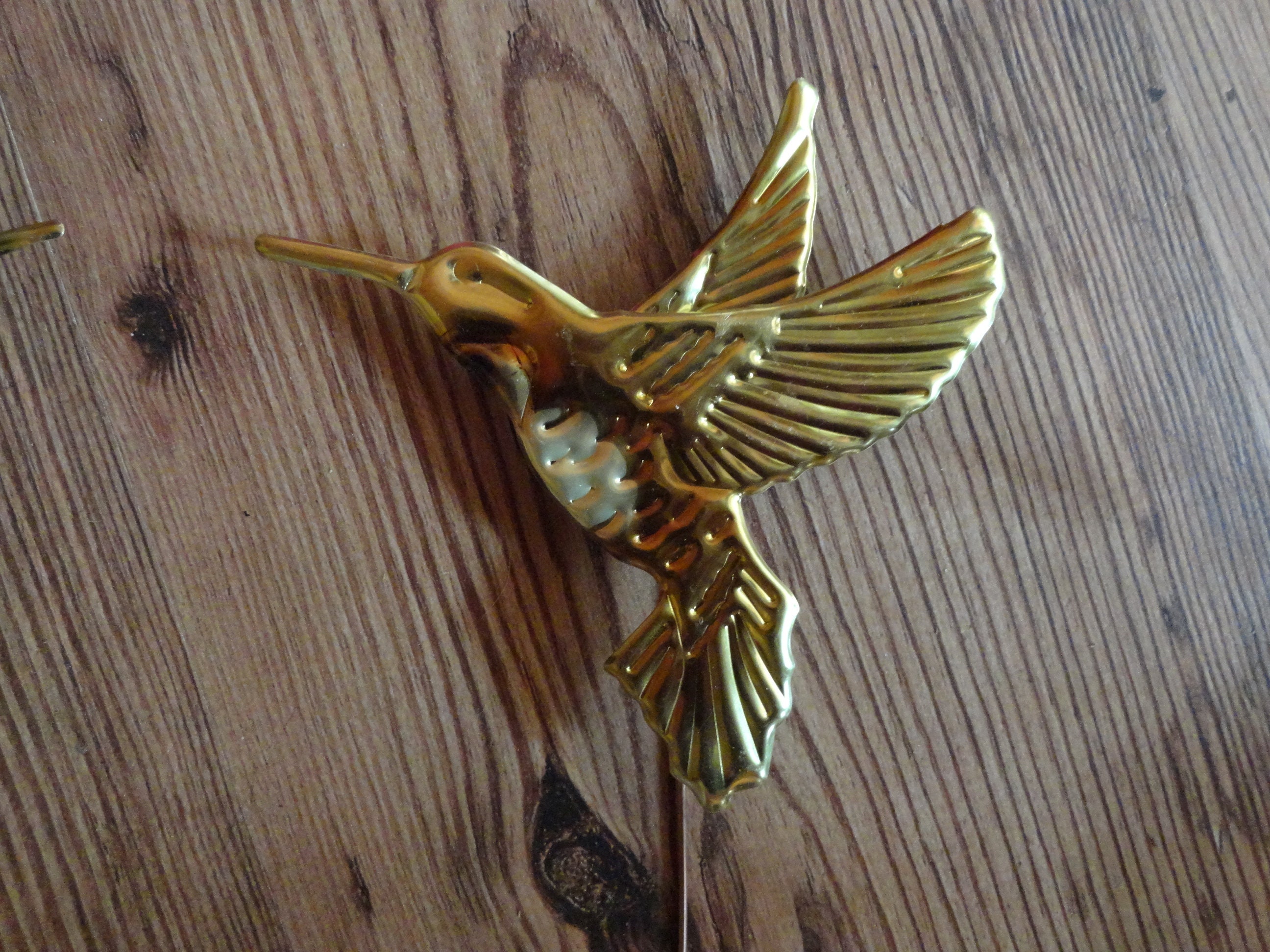 Vintage Home Interiors Hummingbird Gold & Copper Tone Metal