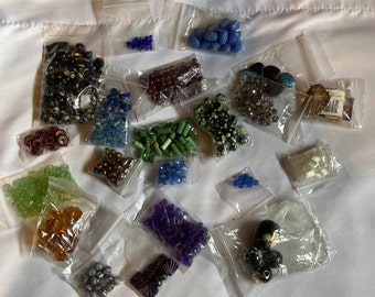 1 lb. Colored Glass Mixed Bead Lot Multi Colors Beading Crafting Jewelry Making Supplies