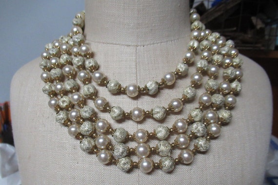 Vintage Women's Faux Pearl & Sugar Bead Necklace … - image 7