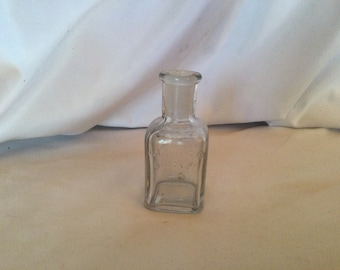 Antique Larkin & Co. Buffalo Perfume Bottle Small Clear Glass Embossed Vanity Bedroom Bureau/Dresser/Bathroom Decor No Stopper 1900s