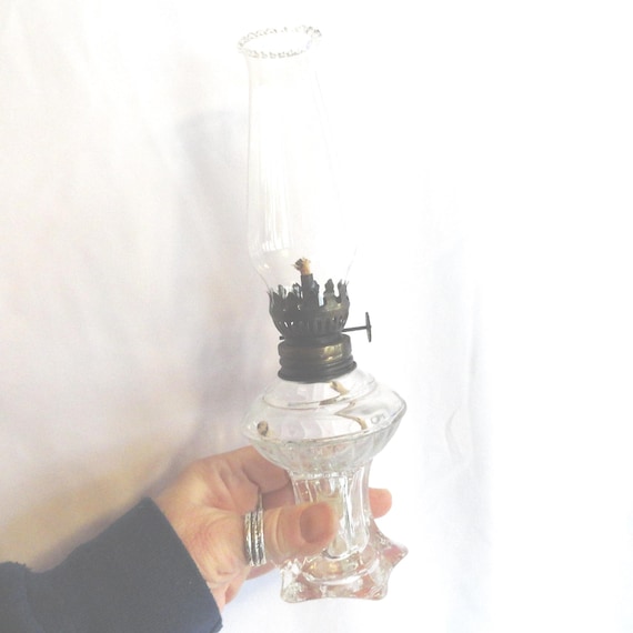 Vintage Lamplight Farms Miniature Hurricane Oil Lamp, 3 Piece