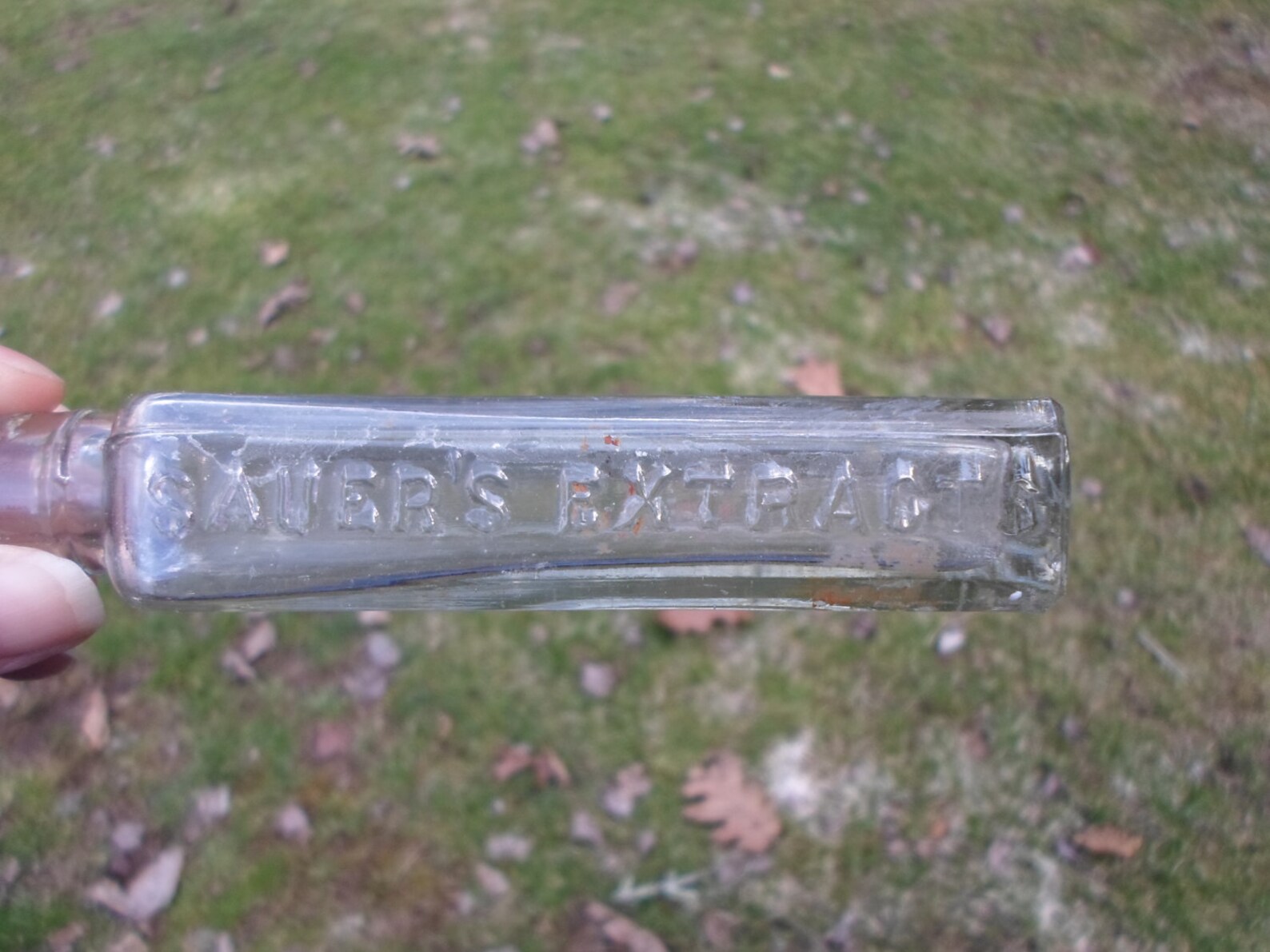 Vintage Antique Sauer's Extract Embossed Glass Bottle Cork Etsy