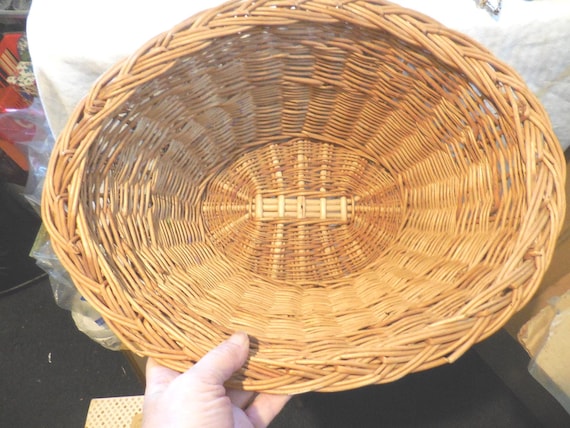 Petit Panier En Osier Rotin Tressé Vintage 1950/1960 - France