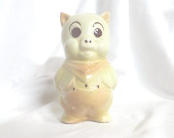 Vintage Ceramic Porky Pig Piggy Bank, Piggybank, No Plug, READ