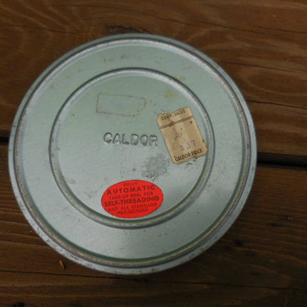 Vintage Compco Corp. 8MM Green Round Reel Container Metal Caldor Film All Standard Projectors 1970s 1980s