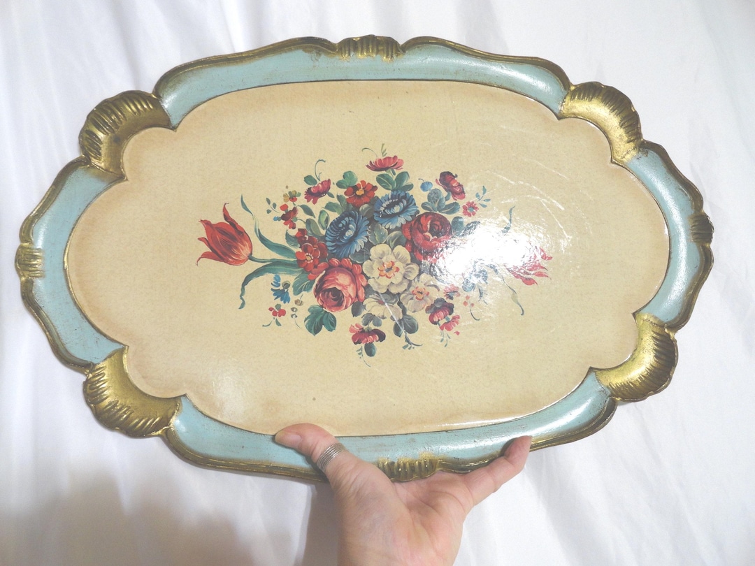 Vintage Florentine Floral Tray Made in Italy, Home Decor, 1960s-70s - Etsy