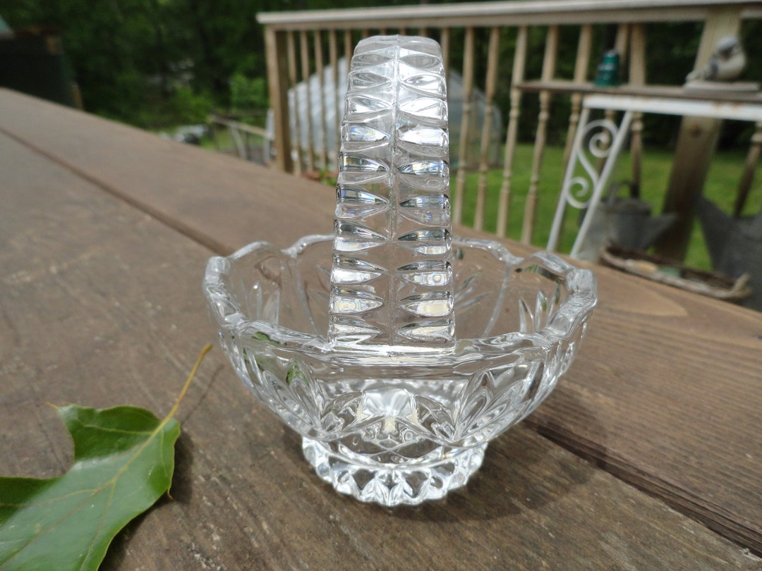 Vintage 1980s Princess House Crystal Basket Small Made in Etsy