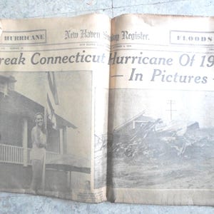 Vintage 1938 New England Flood Newspaper, Conn. image 1
