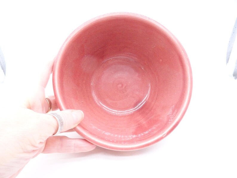 Vintage Small Mixing Bowl Choice, Striped Watt No.5, Pink Ceramic, Kitchen Display, 1930s-50s image 6