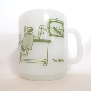 Vintage Jeannette Glass Barfly Mug 1970s Funny