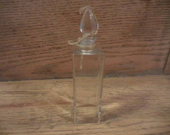 Vintage French Clear Glass Perfume Bottle & Stopper France NOS Art Deco Era N.Y.  Paris 2 Different Sizes 1930s Choice