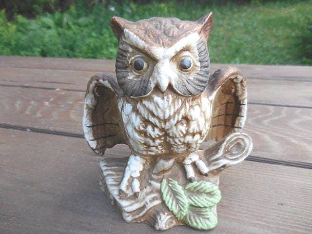 Vintage Porcelain Owl Figurine, Home Decor, 1960s-70s