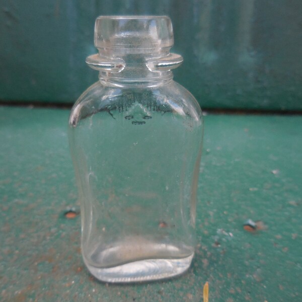 Vintage Bayer Aspirin Bottle Small Clear 1950s to 1960s Plain Bathroom Decor Medicine