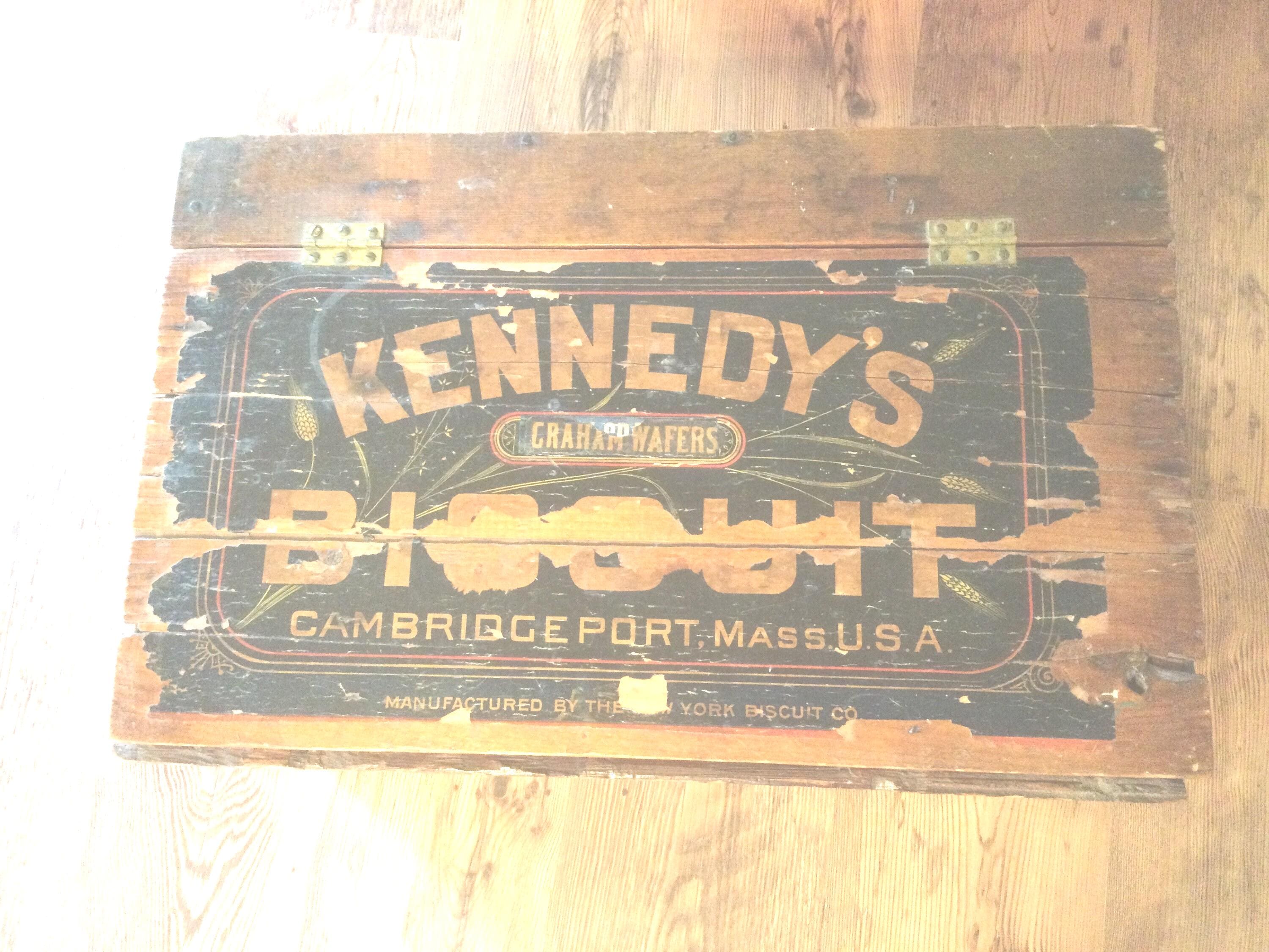 Antique Kennedy's Biscuit New York Biscuit Co. Wooden Crate or Box