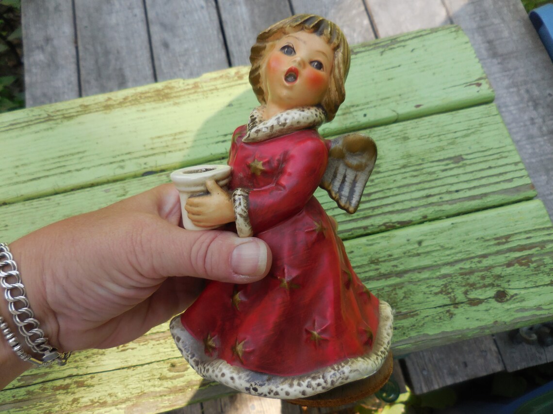 Vintage Sacrart 1960s Goebel Angel Candleholder/Music Box 1966 Etsy