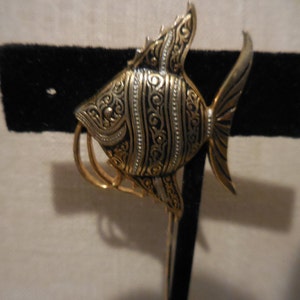 Vintage 1950s to 1960s Gold Tone Damascene Tropical Fish - Etsy