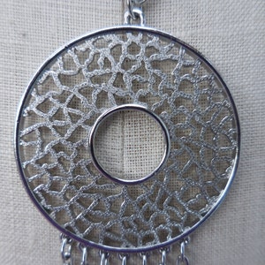 1960s Vintage Extra Long Silver Tone Chain and Bead Necklace main image 1