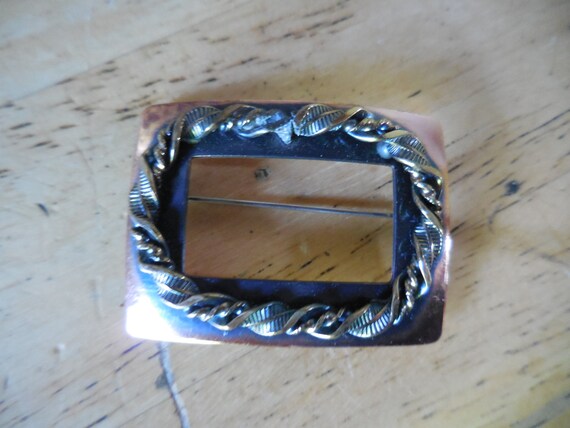 Vintage Women's Genuine Copper Rectangle Pin Twis… - image 2