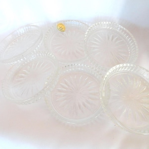 Vintage Princess House Crystal Coaster Set of 6 NIB 876 Home Decor Barware NOS Round Cut Crystal Royal Highlights Parties 1980s 1990s