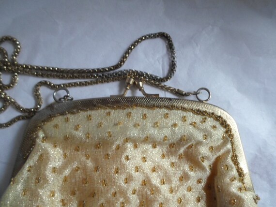 Vintage Women's Regale Gold Purse Fabric & Glass … - image 4