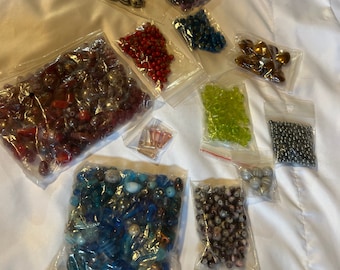 1 lb. Colored Glass Mixed Bead Lot Multi Colors Beading Crafting Jewelry Making Supplies