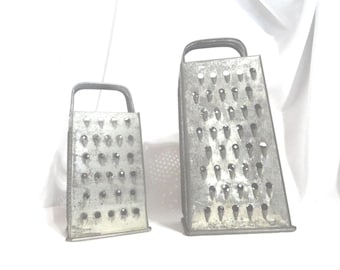 Vintage Metal Food Grater Choice: Short, Tall, Farmhouse Kitchen Decor