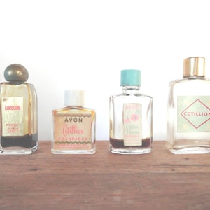 Vintage Avon Miniature Perfume Bottle Glass Bathroom 1940s 1950s Display Golden Promise Cotillion Gardenia Bedroom Vanity Choice