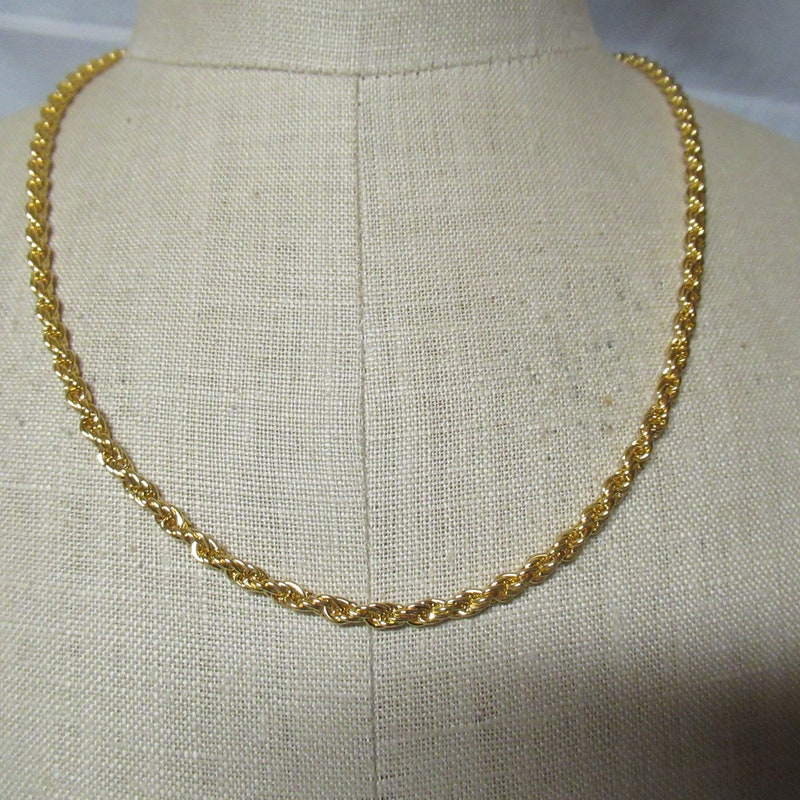 Gold squares necklace long non tarnish main image 1
