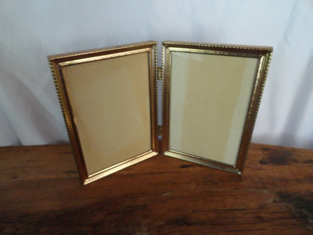 Vintage Gold Tone Hinged Photo Frame Picture Frame 1950s to 1970s Self ...