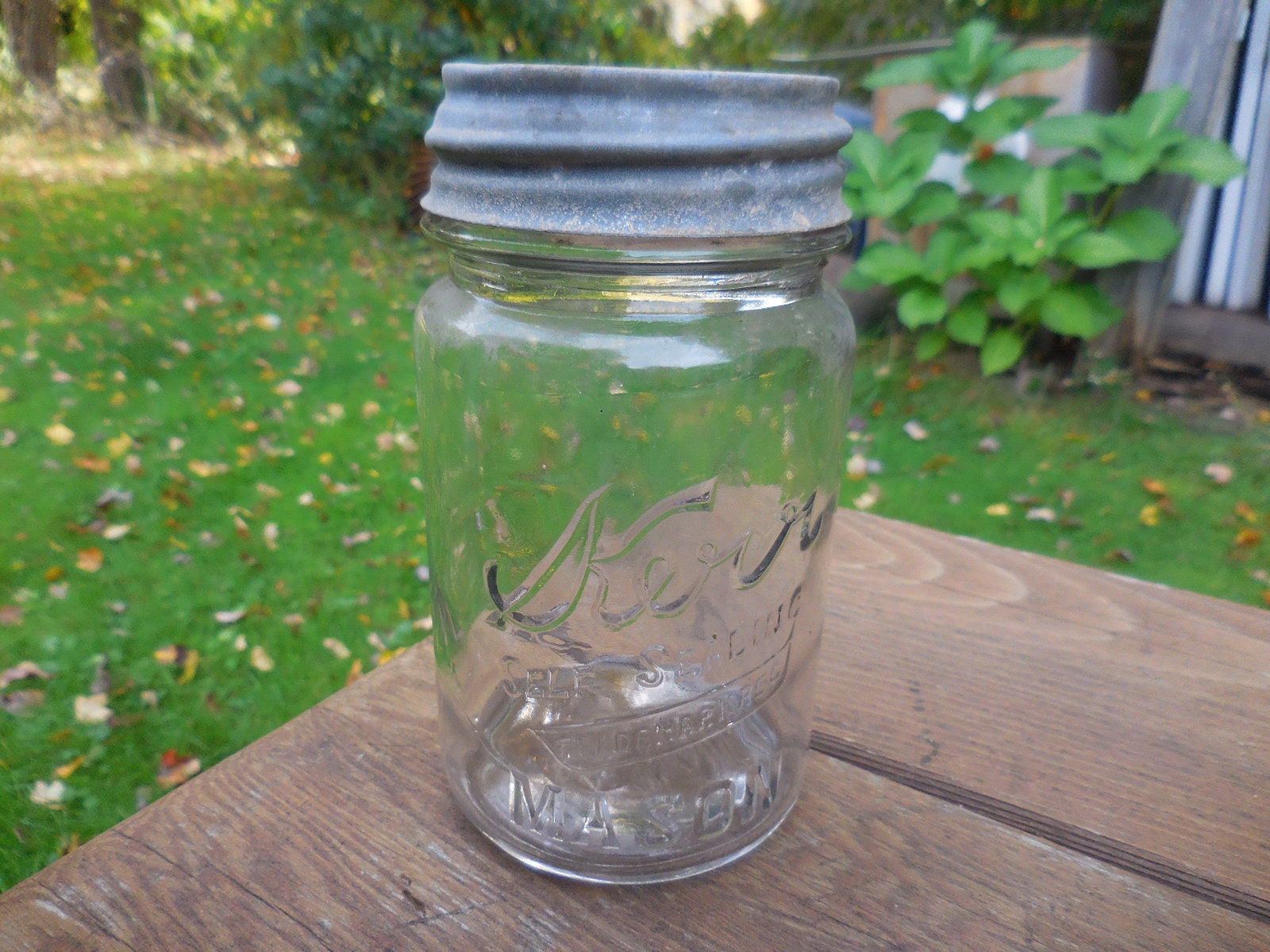 Kerr 'Self Sealing' - U.S. Pat. Off' Square Wide Mouth Pint - Mason Jar  Merchant