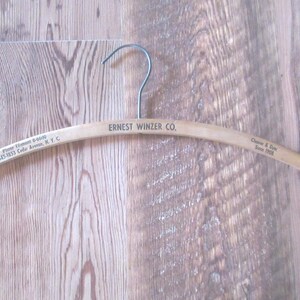 Vintage Wooden Clothes Hanger Ernest Winzer Co. Advertising Cleaner & Dyer Wood Metal Display Repurpose Reuse New York 1930s to 1950s