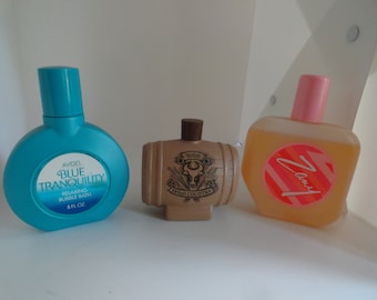 Vintage 1980s Avon Zany Body Splash/Blue Tranquility Body Refresher or Wild Country Man's Shampoo No Box Bath NOS Men's Gift