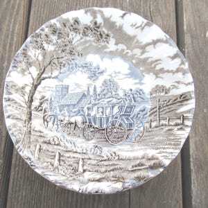 Vintage Brown Transferware Bowl, Myott Royal Mail, English Dessert Dish