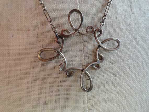 Vintage Women's Sterling Silver Necklace Squarish… - image 2