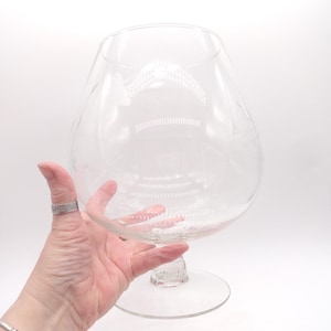 Vintage Princess House Crystal Punch Bowl Brandy Snifter, Heritage Pattern, Centerpiece, 1980s-90s