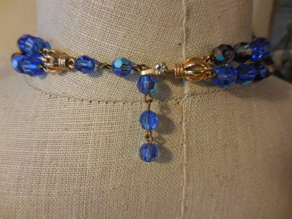 Vintage Women's Marvella Blue & Gray Necklace Dou… - image 9