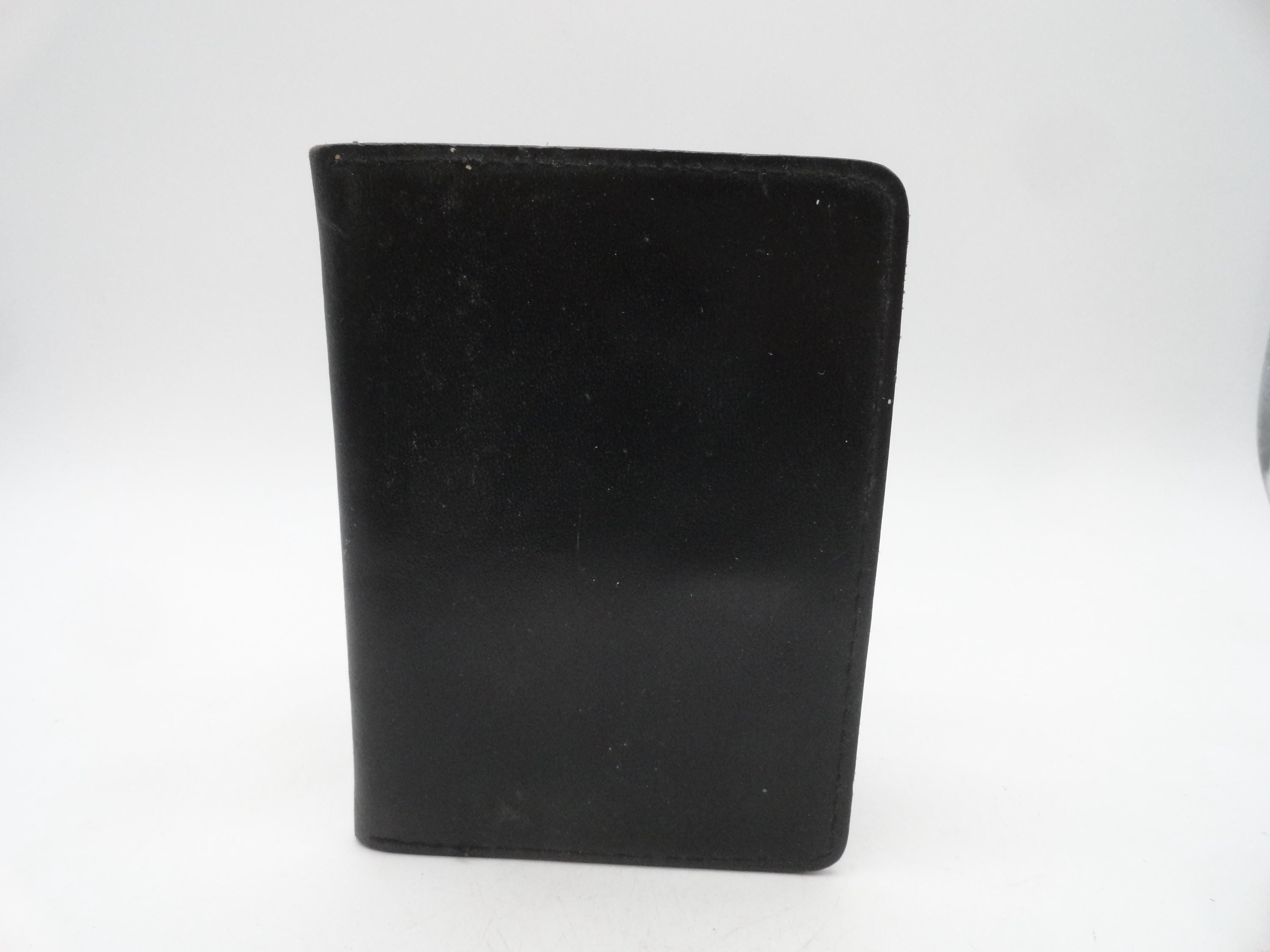 Vintage Leather Badge Holder, Shield, ID Wallet, Black, Worn, Movie Prop