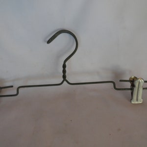 Vintage All Metal Wire Hanger Swivel Hook Two Chrome or Aluminum Clips 1940s 1950s Pants Skirts Clothing Hanger Reuse Repurpose Calendar image 5