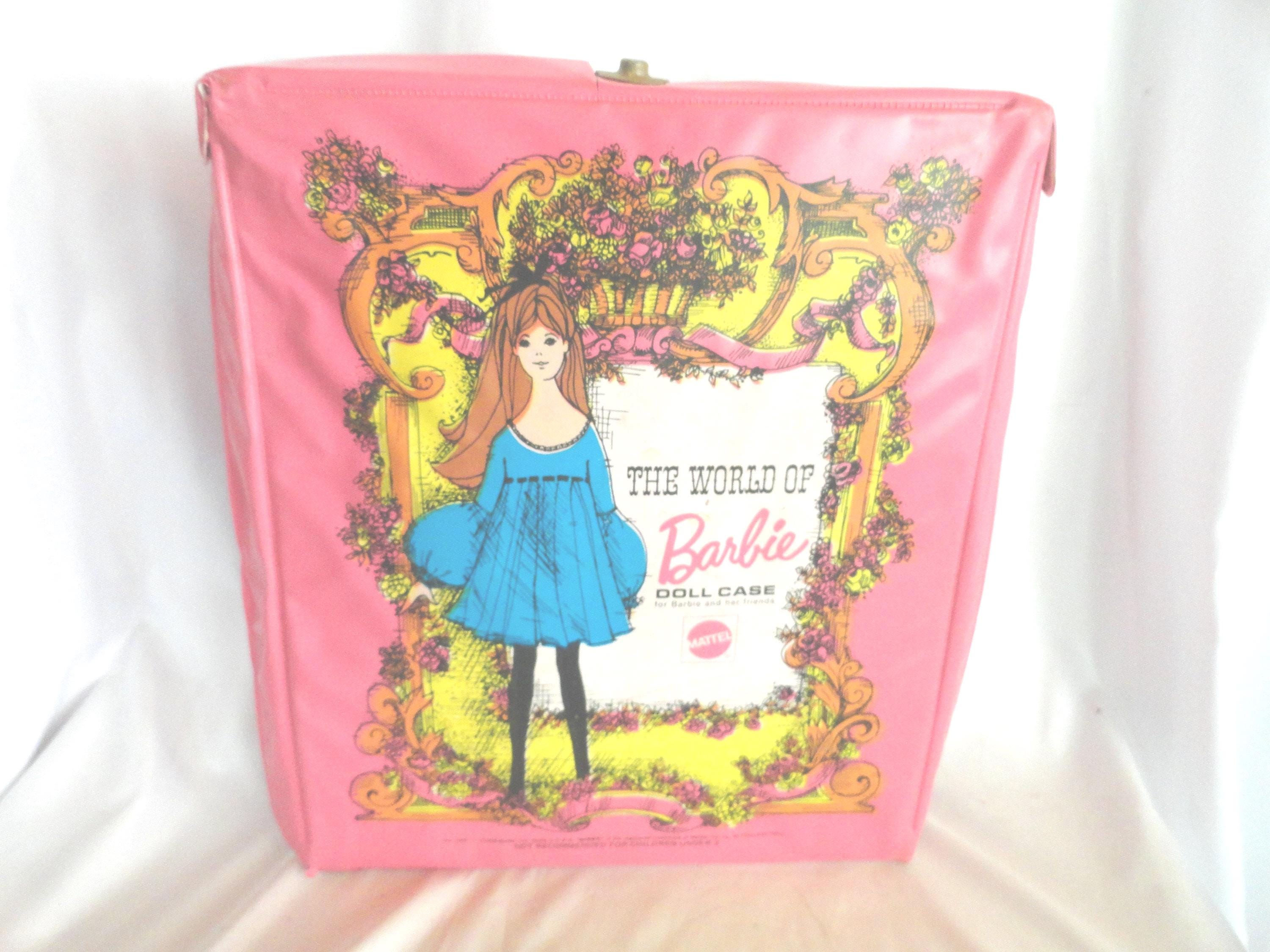 Vintage 1960s Barbie Case, the World of Barbie, Pink Vinyl, No