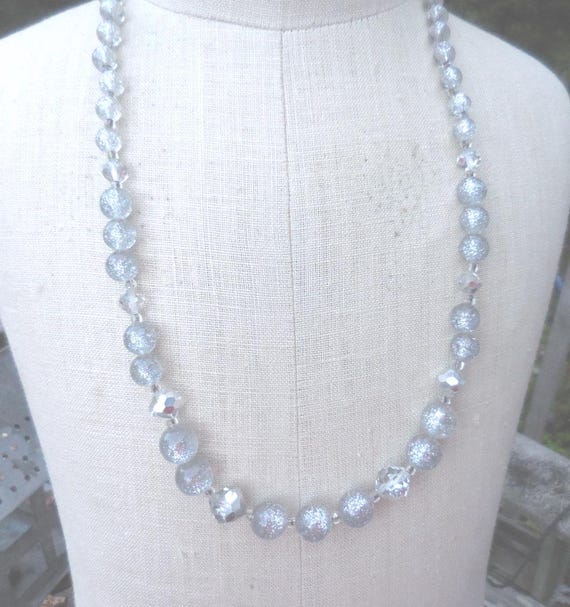 Vintage Confetti Necklace Glass, Lucite, Silver B… - image 3