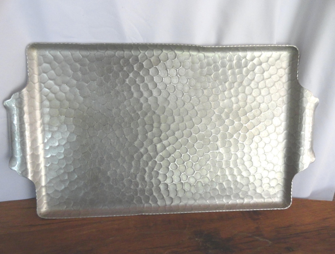 Bumpy Tray Vintage Aluminum Metal Hammered Tray Serving Tray Small Metal Tray ...