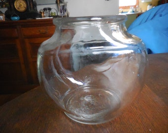 Vintage Duraglas Clear Glass Jar No Lid Small Kitchen Canister Storage Art Deco Era Display 1930s 1940s