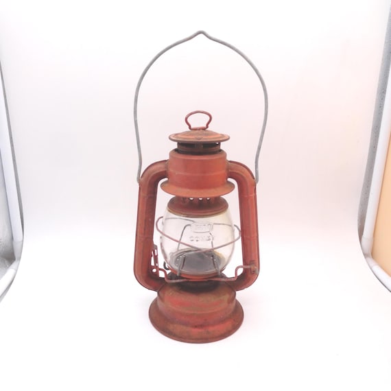 Vintage Dietz Comet Lantern, Small, Faded Red, Hanging, Indoors