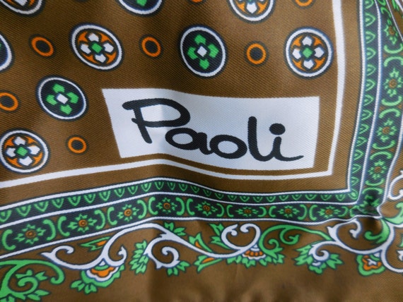 Vintage Women's Paoli Neck Scarf Brown Retro Oran… - image 2