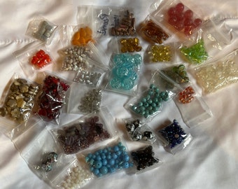 1 lb. Colored Glass Mixed Bead Lot Multi Colors Beading Crafting Jewelry Making Supplies