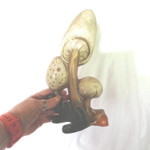 Vintage Chalkware Mushroom Wall Hanging, 1970s Kitchen Art, Choice immagine 6