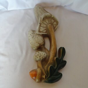 Vintage Chalkware Mushroom Wall Hanging, 1970s Kitchen Art, Choice immagine 10
